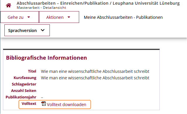 Volltext in der Detailansicht