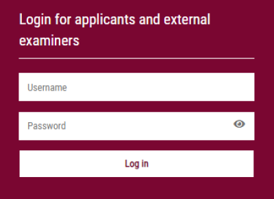 login for applicants and guests
