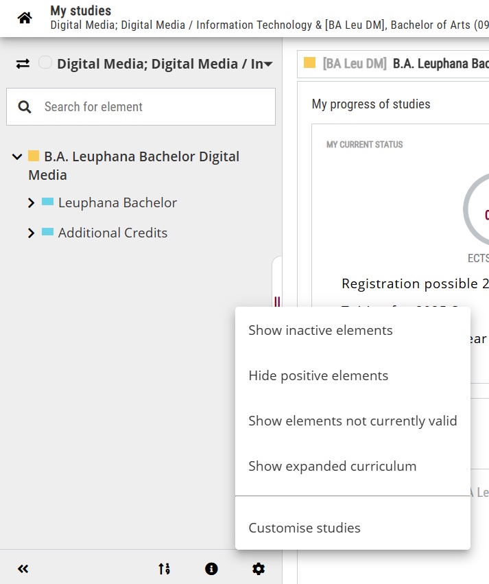 Filters in the navigation bar