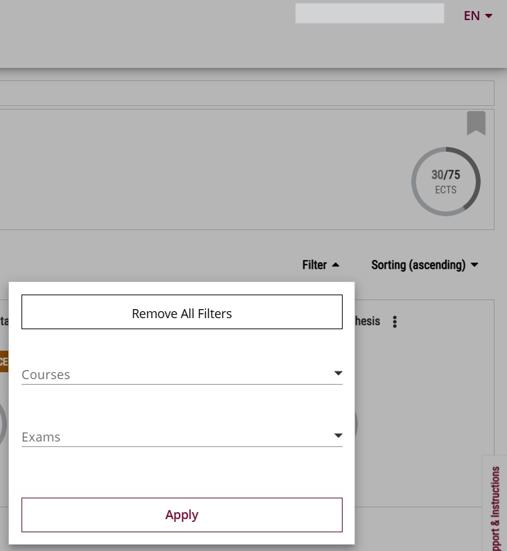 Filter opportunities