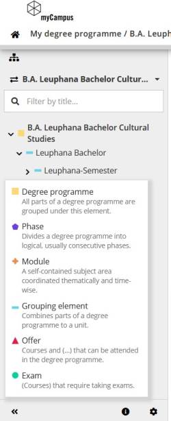 Structural elements of a study plan