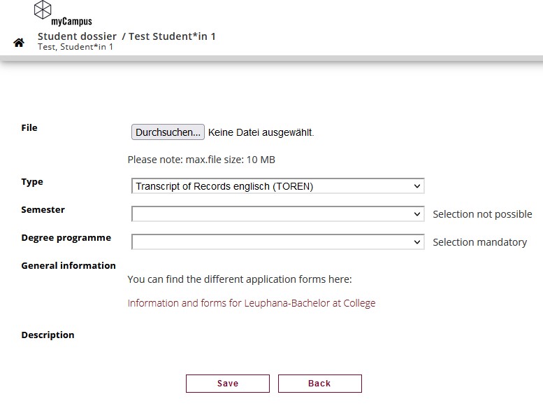 Upload document