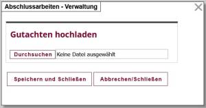 Gutachten Upload