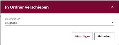 Favorit in einen Ordner verschieben