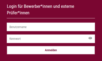 Login für Bewerber*innen und Gäste