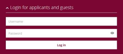 login for applicants and guests